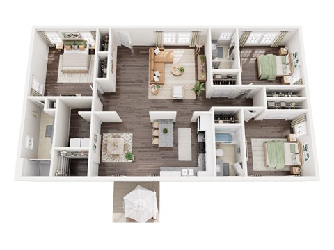 Floor plan for 3 beds, 3 baths, 1508 sqft